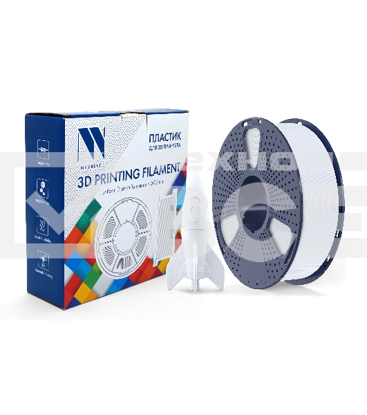 Филамент NVPRINT PLA High Speed White для 3D печати диаметр 1.75мм  длина 330 метров  масса 1 кг