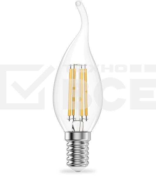 Лампа филам. Gauss Filament 10Вт цок.:E14 свеча св.свеч.бел.нейт. (упак.:10шт) (42120)