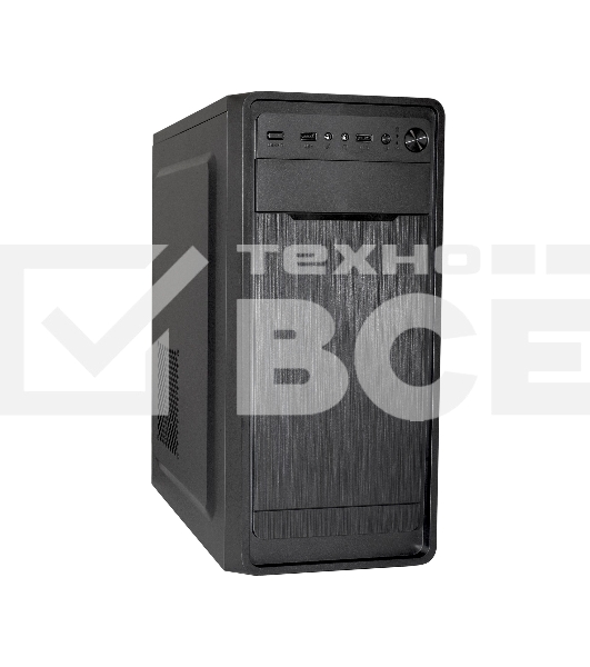 Компьютерный корпус Miditower ExeGate XP-332-UNS350 (ATX, БП UNS350 с вент. 12см, 2хUSB, аудио, черный)
