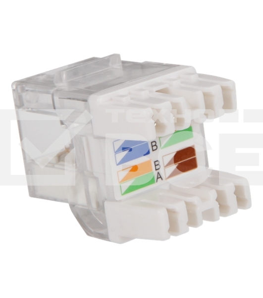 Модуль розеточный с индикатором Keystone, RJ45, кат.5E, UTP, 180 градусов, с индикатором, белый