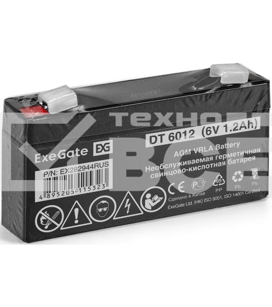 Батарея ExeGate DT 6012 (6V 1.2Ah), клеммы F1