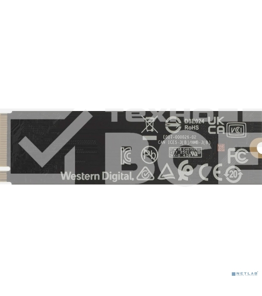 Накопитель SSD Western Digital WD Blue SN5000, 1Tb, PCIe 4.0 x4, M.2 2280, NVMe, R/W 5150/4900