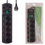 Сетевой фильтр MOST Сетевой фильтр ERG 5 м (5 розеток), черный 633409, фото 1