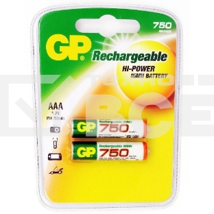 Аккумулятор GP 75AAAHC AAA NiMH 750mAh (2шт)