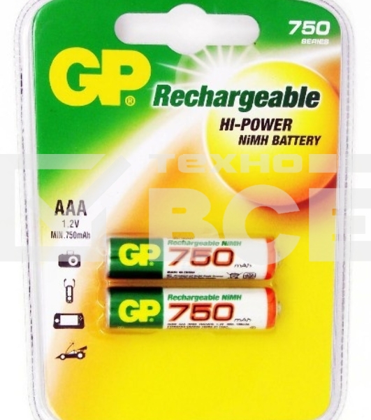 Аккумулятор GP 75AAAHC AAA NiMH 750mAh (2шт)