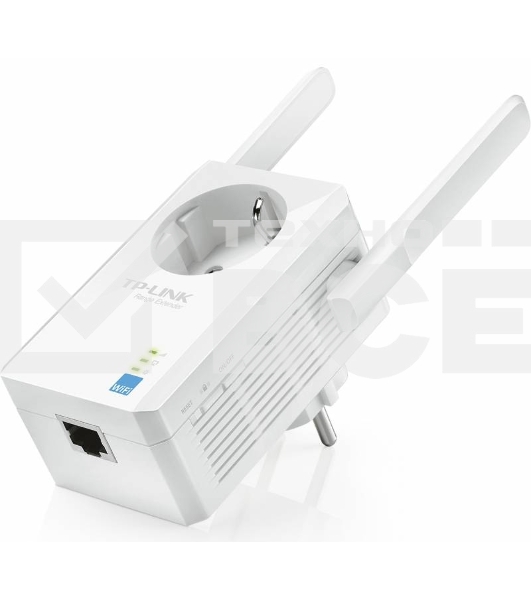 Сетевой адаптер TP-Link SOHO TL-WA860RE 300Mbps Wireless N Wall Plugged Range Extender with AC Passthrough, QCA(Atheros), 2T2R, 2.4GHz, 802.11b/g/n, 1 10/100Mbps LAN port, Range Extender button, Range Extender mode, suppo поставляется без кабеля RJ-45