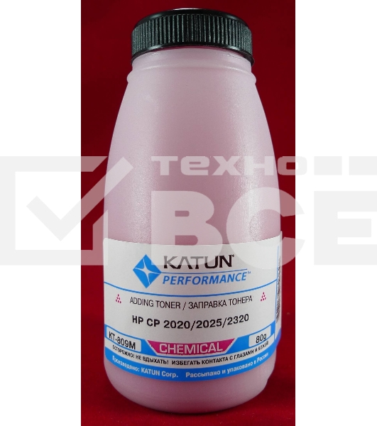 Тонер HP CP2020/2025/CM2320 Magenta, химический (фл.80г.) Katun фас. России