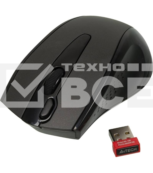 Мышь беспроводная A4Tech G9-500F черный, 1200 dpi, радиоканал, USB, кнопки - 4