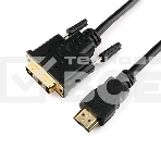 Кабель HDMI-DVI Cablexpert CC-HDMI-DVI-15, 19M/19M, single link, медь, позол.разъемы, экран, 4.5м, черный, пакет, фото7