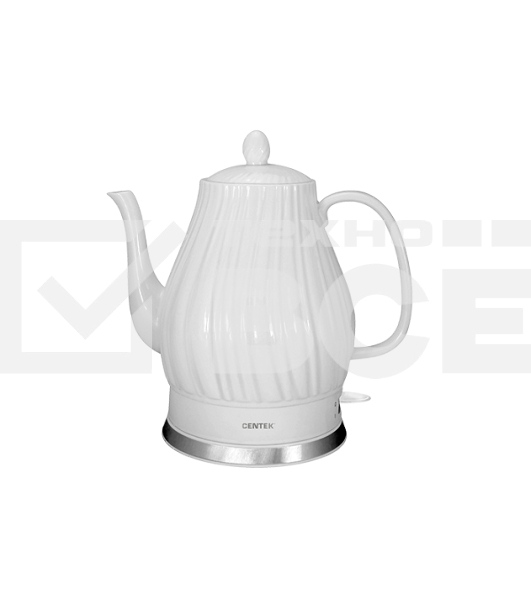 Чайник электрический Centek CT-0064 2.0л, 2150W, супербелая керамика, рельефный корпус