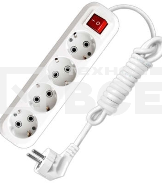 Удлинитель 4х2м с заземл. 16А IP20 S-304 с выкл. ПВС 3х1 UNIVersal 9634419