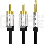 Кабель Vention аудио Jack 3,5 mm M/2RCA M - 1,5м Черный, фото 1