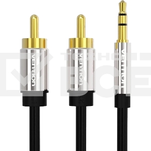 Кабель Vention аудио Jack 3,5 mm M/2RCA M - 1,5м Черный