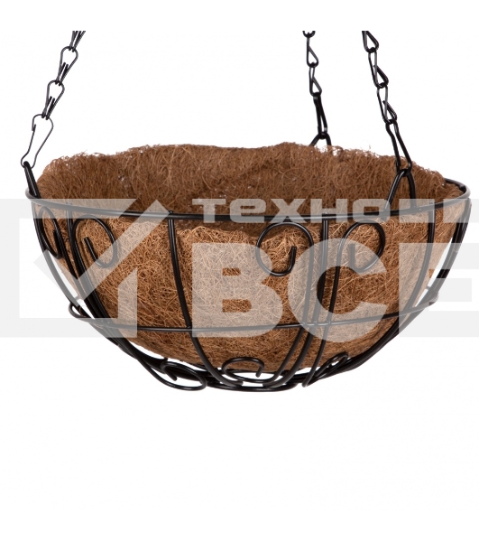 Кашпо подвесное с декором Palisad с кокосовой корзиной, диаметр 25 см