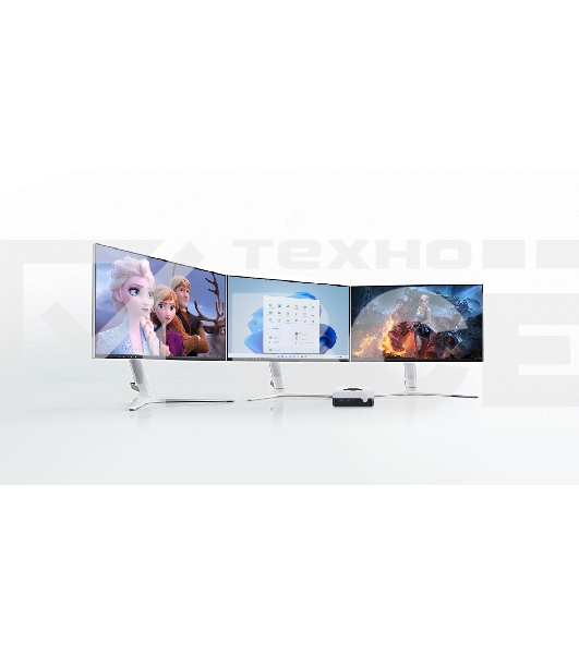 Компьютер Chuwi LarkBox X  Intel N-series N100(0.8Ghz)/12288Mb/512SSDGb/Int:Intel UHD Graphics/BT/WiFi/war 1y/0.4kg/Grey+White/Win11Pro + USB2.0*2/USB3.2*2/Type-C*1/HDMI*1/DP*1/RJ45*2/WIFI6,BT5.2/bracket