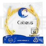Патч-корд U/UTP, Cabeus PC-UTP-RJ45-Cat.5e-3m-YL-LSZH категория 5е, 2xRJ45/8p8c, неэкранированный, желтый, LSZH, 3м, фото 1