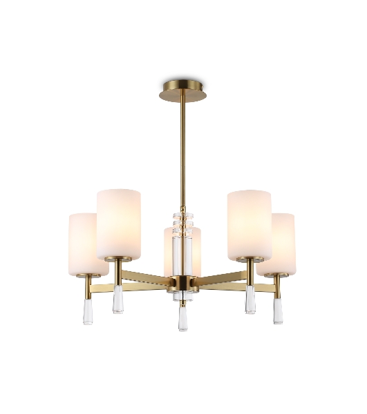 Люстра Ambrella light LH56261/5 BS/FR латунь/белый матовый E27/5 max 60W D600*590