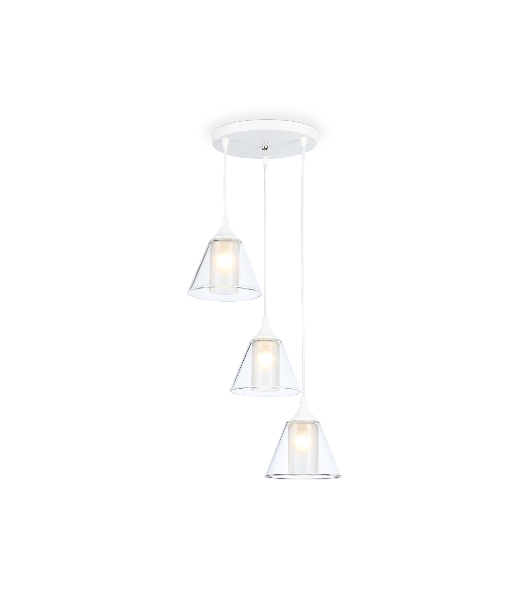 Светильник Ambrella light TR3553/3 WH/CL/FR белый/прозрачный/белый матовый E27/3 max 40W D340*800