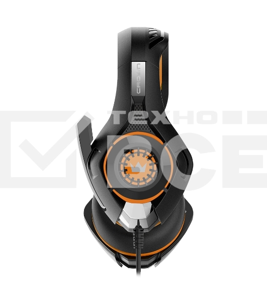 Наушники CROWN CMGH-102T Black&orange (Подключение USB, встроенная аудио карта, Частотныи диапазон: 20Гц-20,000 Гц,Кабель 2.1м,Размер D 250мм)