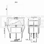 Выключатель клавишный 250V 15А (6с) ON-ON красный  с подсветкой (RWB-506, SC-767)  Rexant Индивидуальная упаковка 1 шт, фото2