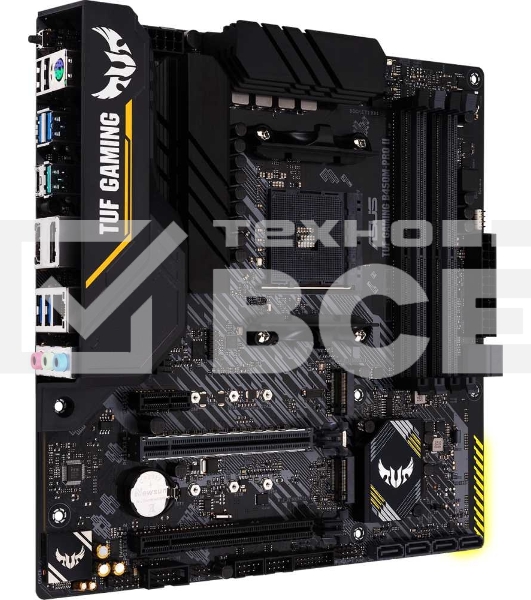 Материнская плата Asus TUF GAMING B450M-PRO II Soc-AM4 AMD B450 4xDDR4 mATX AC`97 8ch(7.1) GbLAN RAID+HDMI+DP