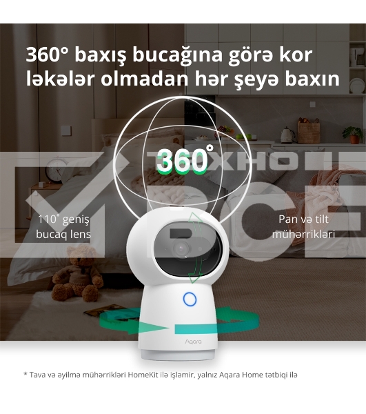 Камера AQARA Camera Hub G3/Камера+ управления/Управление жестами/Камера 360/2K 2304х1296p/Протокол связи:Zigbee/WiFi/Питание:USB-C/ Цвет белый CH-H03