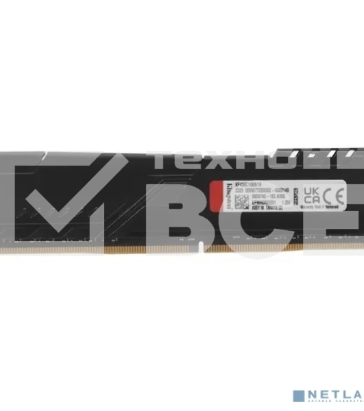 Оперативная память Kingston Fury Beast, DDR4, 16GB (1x16GB), 3600MHz, CL18, с радиатором, черный