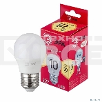 Лампа светодиодная ЭРА RED LINE LED P45-10W-827-E27 R E27/Е27 10 Вт шар теплый белый свет, фото 1