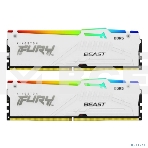 Оперативная память Kingston Fury Beast, DDR5, 32GB (2x16GB), 5600MHz, CL40, с радиаторами, RGB, белый, фото 1