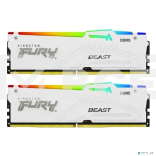 Оперативная память Kingston Fury Beast, DDR5, 32GB (2x16GB), 5600MHz, CL40, с радиаторами, RGB, белый