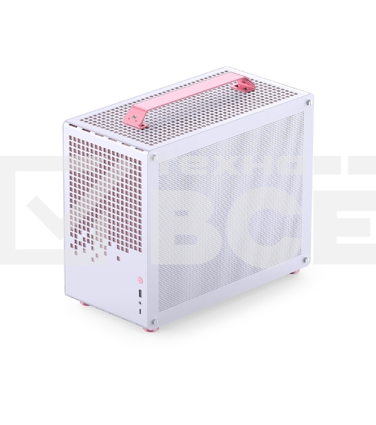 Корпус без блока питания Case JONSBO Z20, Mini-Tower, TG, no fan, 1xUSB-A 3.2 + 1xUSB-C 3.2, mATX, mITX Pink/White
