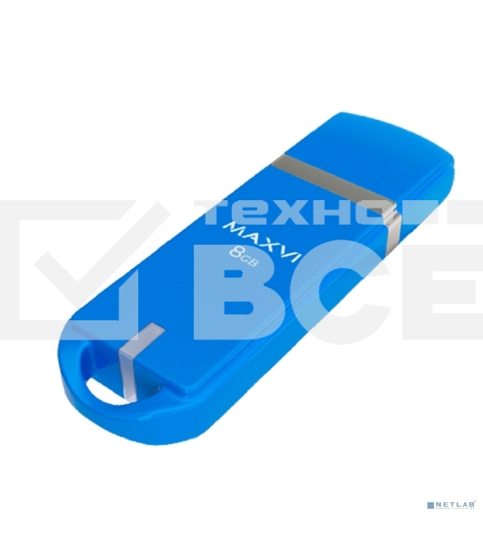 Флешка USB Maxvi P3 8Gb USB 2.0 sky blue, монолит с колпачком, ABS пластик