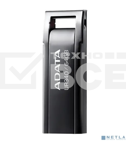 Флешка USB ADATA UR340 (AROY-UR340-64GbK), 64Gb, USB 3.2, R/W 100/30, черный