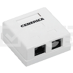 Настенная информационная розетка RJ45 8P8C, кат.5Е UTP, 2-порта, белая , фото6