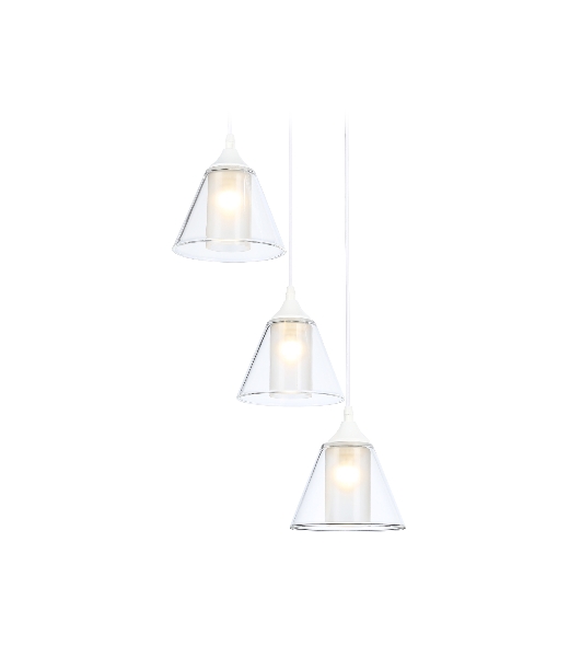 Светильник Ambrella light TR3553/3 WH/CL/FR белый/прозрачный/белый матовый E27/3 max 40W D340*800