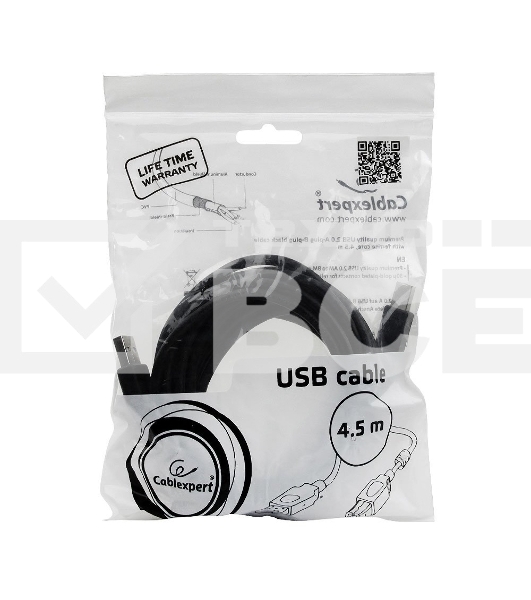 Кабель Gembird CCF-USB2-AMBM-15 USB 2.0 кабель PRO для соед. 4.5м AM/BM позол.конт., фер.кол., пакет
