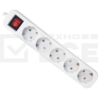 Удлинитель Defender S530 белый 3.0 м, 5 розеток 