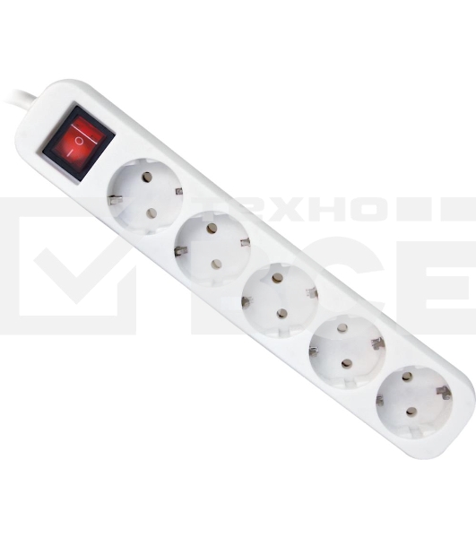 Удлинитель Defender S530 белый 3.0 м, 5 розеток 