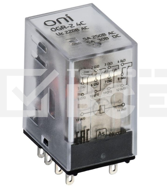 Реле общего назначения OGR-2 4C 220В AC ONI OGR-2-4C-AC220V