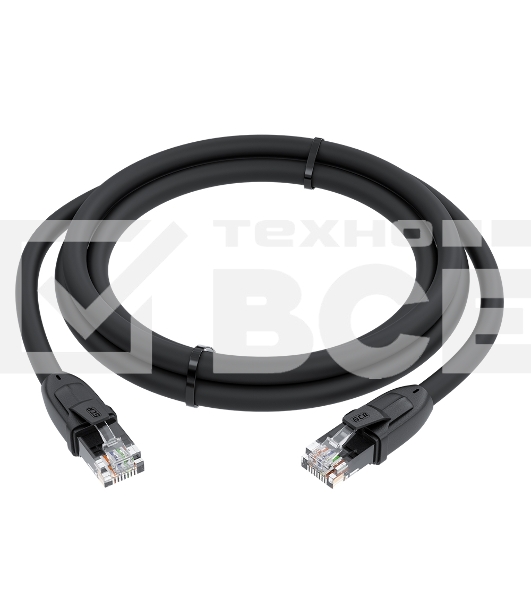 Патч-корд GCR прямой 10.0m UTP кат.6, черный, 24 AWG, литой без фиксатора, ethernet high speed 1 Гбит/с, RJ45, T568B, GCR-52536