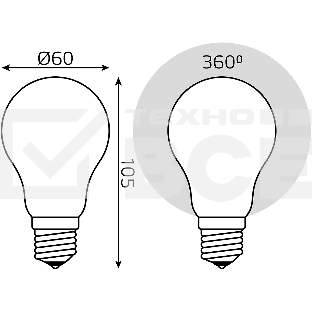 Лампа светодиодная Gauss 10Вт цок.:E27 шар 220B 4100K св.свеч.бел.нейт. A60 (упак.:10шт) (102202210)