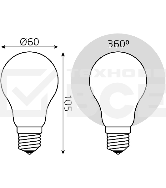 Лампа светодиодная Gauss 10Вт цок.:E27 шар 220B 4100K св.свеч.бел.нейт. A60 (упак.:10шт) (102202210)