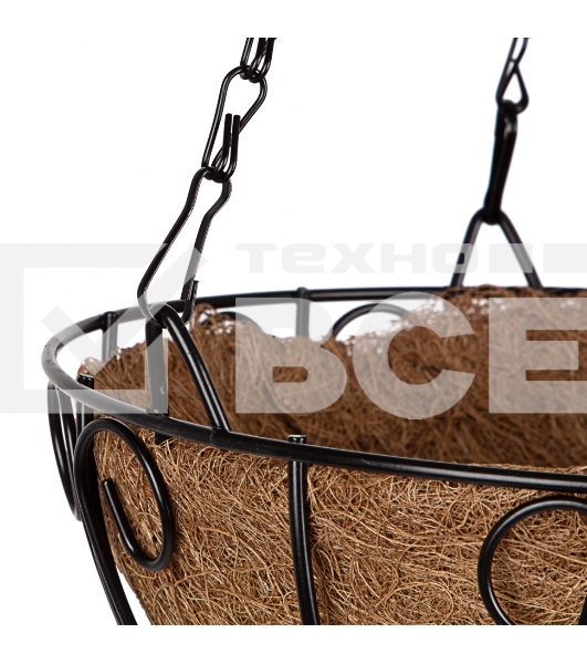 Кашпо подвесное с декором Palisad с кокосовой корзиной, диаметр 25 см