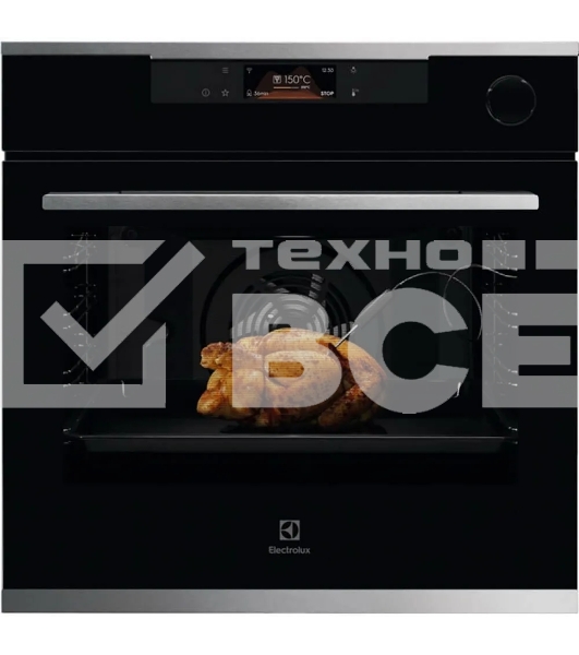 Духовой шкаф Electrolux с паром SteamCrisp, основной цвет - нержавеющая сталь, сенсорное управление, цветной ЖК-дисплей, электронное регулирование времени и температуры, будильник, таймер отключения, отложенный старт, хромированные направляющие из нержавеющей стали Easy Entry , телескопические направляющие FlexiRunners (1 ур) с изменением высоты установки, 3 стекла, пиролитическая очистка, термощуп, плавное закрытие дверцы SoftClosing, Италия