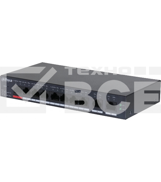 Коммутатор Dahua DH-CS4010-8ET-110 (L2) 8x100Мбит/с 2x1Гбит/с 8PoE 110W управляемый