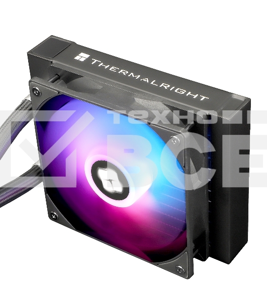 Система жидкостного охлаждения Thermaltight Aqua Elite 120 V3 (120mm, Black, ARGB/ Fans: 1x120mm, 66.17CFM, 25.6dBA, 1500RPM/ Pump height 53mm, 23dBA, 3300RPM, Rad thickness 27mm/ S: 1700, 1200, 20XX, 115X, AM5, AM4)