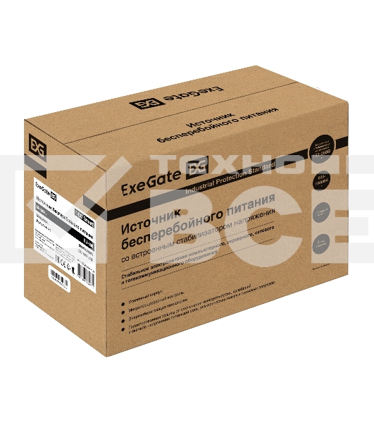 Источник бесперебойного питания ExeGate NEO Smart BU-600.LCD.AVR.5SH <600VA/360W, цветной LCD-дисплей, AVR, 5*Schuko, Black>