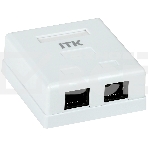 Настенная информационная розетка RJ45 8P8C, кат.5Е UTP, 2-порта, белая , фото5