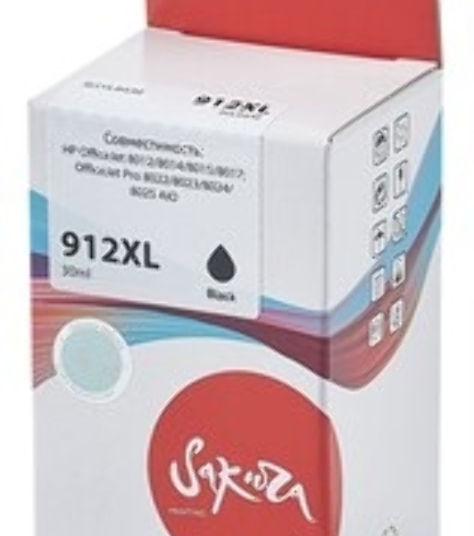 Картридж струйный Sakura 3YL84AE (№912XL Black) для HP, черный, 30 мл., 825 к.