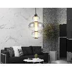 Подвесной светодиодный светильник Ambrella light LH11057 BK/SM черный/дымчатый 18W 3000K D230*350, фото3